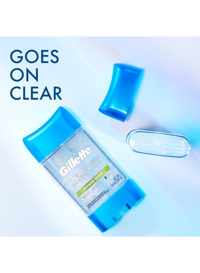 Gillette Gillette Antiperspirant and Deodorant for Men, 72hr Sweat & Odor Protection, Long Lasting Freshness, Anti-White Mark Technology, Clear Gel, Power Rush Scent, 3.8 oz (Pack of 2) - Image 4