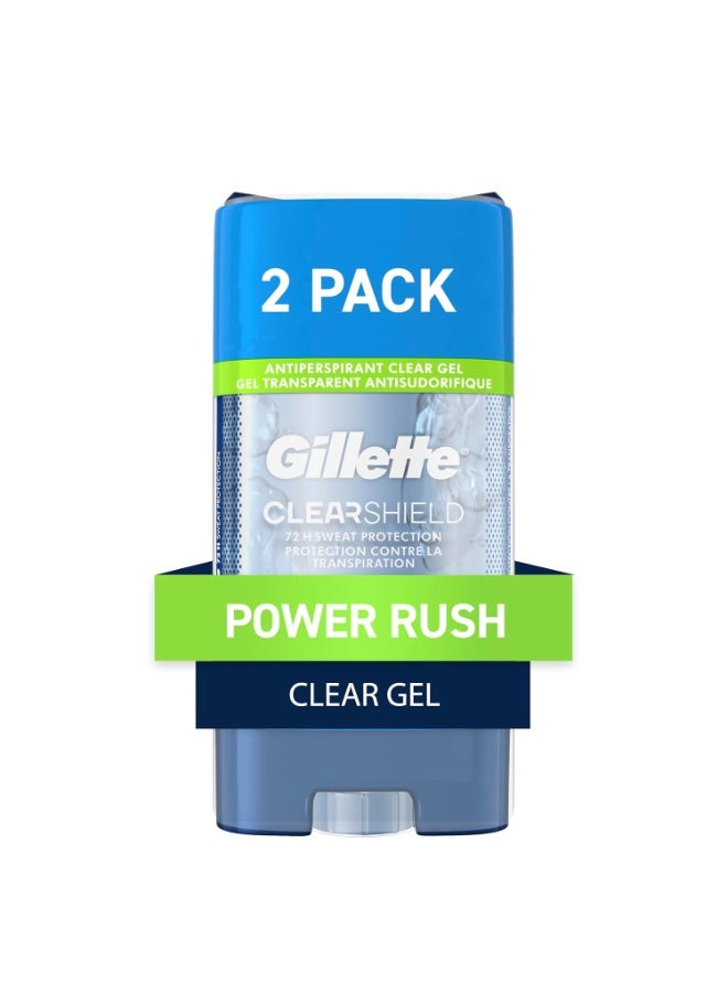 Gillette Gillette Antiperspirant and Deodorant for Men, 72hr Sweat & Odor Protection, Long Lasting Freshness, Anti-White Mark Technology, Clear Gel, Power Rush Scent, 3.8 oz (Pack of 2) - Image 1