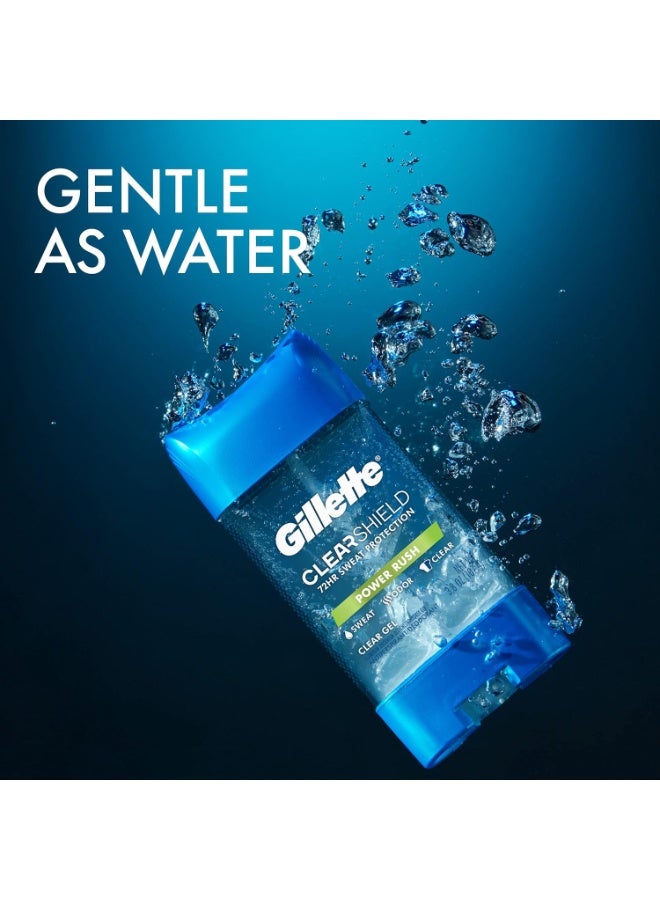 Gillette Gillette Antiperspirant and Deodorant for Men, 72hr Sweat & Odor Protection, Long Lasting Freshness, Anti-White Mark Technology, Clear Gel, Power Rush Scent, 3.8 oz (Pack of 2) - Image 2