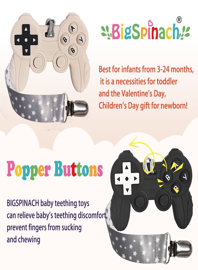BIGSPINACH Baby Video Game Controller Teether Toy Funny Baby Teething Toys for Babies Gamer Controller（Black - Image 3