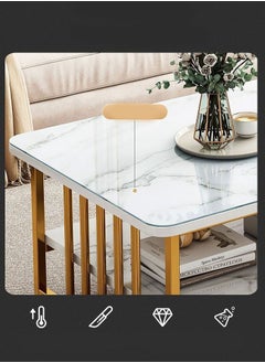 Kutis 1-Piece Modern Design Multipurpose Rectangular Coffee Table Strong Steel Frame Wood Top Center Table Large Storage Shelves Table for Living Room Home Office 100x48x41.1 cm  - Image 5