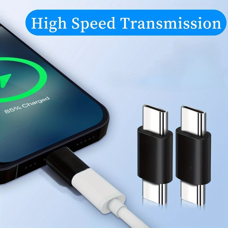 4 عبوة محول USB C من نوع C ذكر إلى ذكر موصل USB C أنثى إلى أنثى محول اقتران لـ سامسونج جالاكسي أسود - Image 4