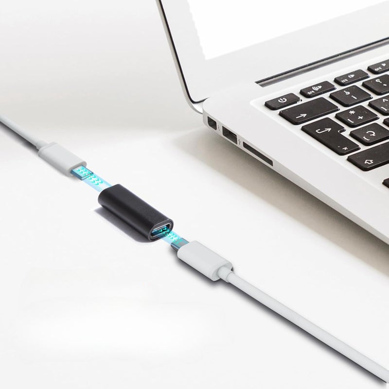 4 عبوة محول USB C من نوع C ذكر إلى ذكر موصل USB C أنثى إلى أنثى محول اقتران لـ سامسونج جالاكسي أسود - Image 5