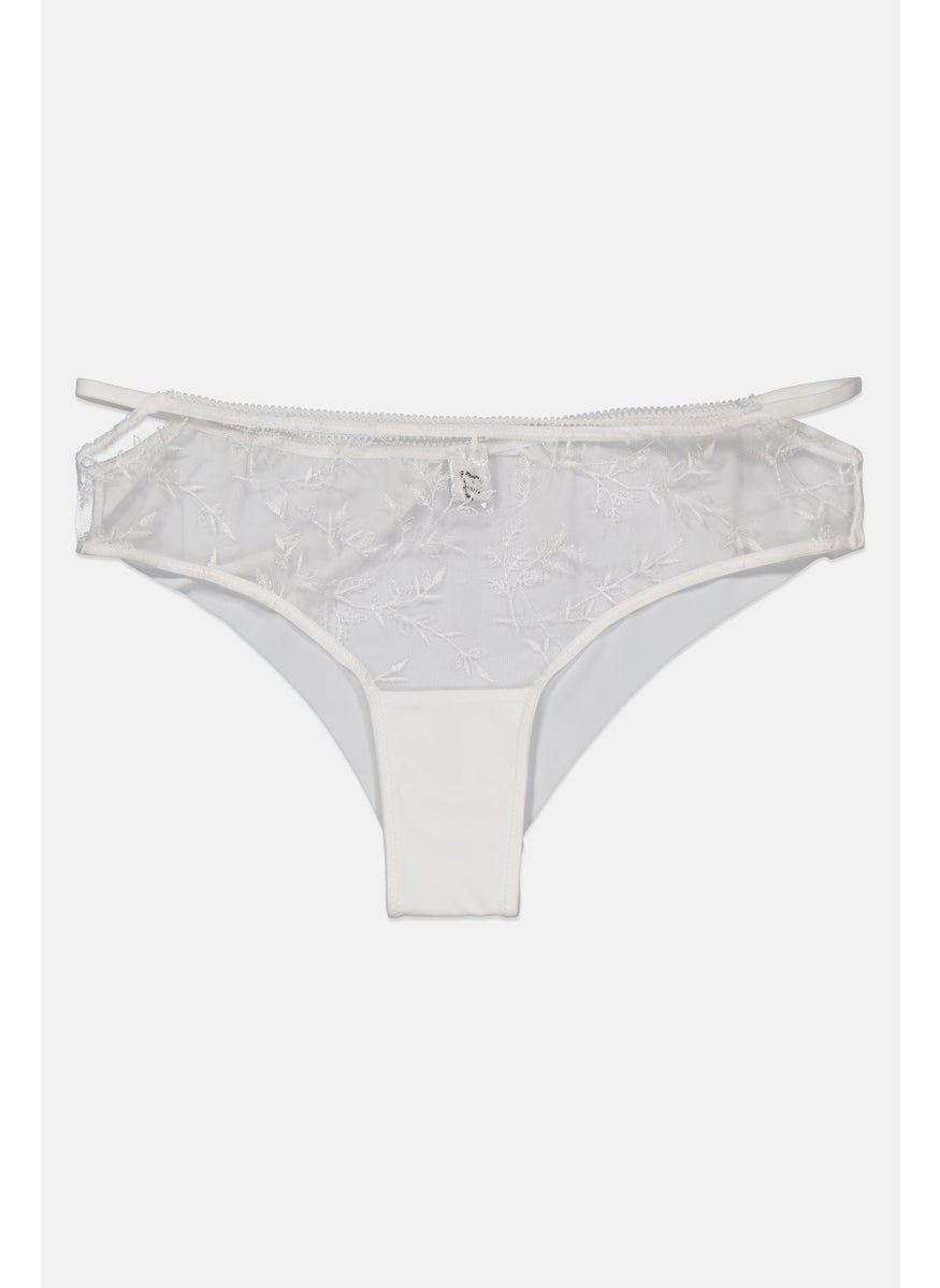 Etam Women Textured Pull On Panties, White  - Image 1