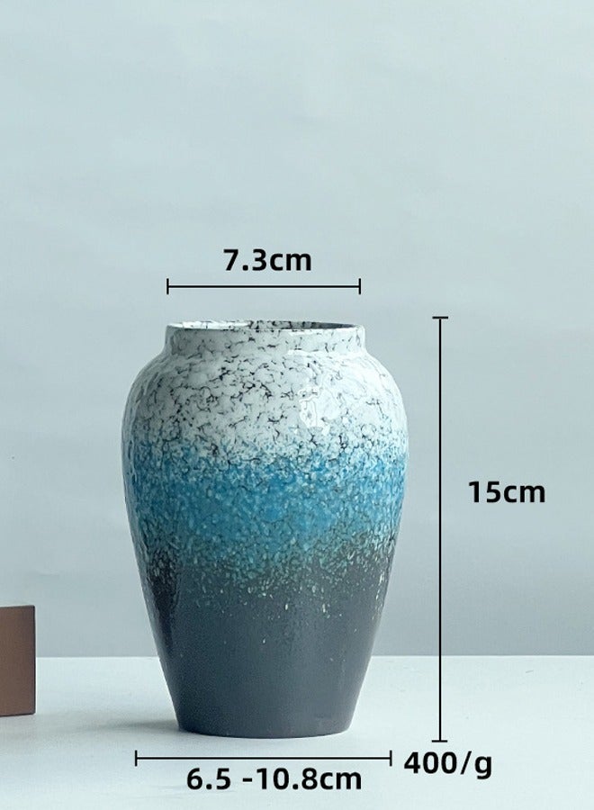 زي سي إم - هابي 3 قطع من زخارف المزهرية الخزفية الحديثة - مجموعة مزهرية جافة فريدة من نوعها لسطح المكتب وديكور المنزل - Image 2