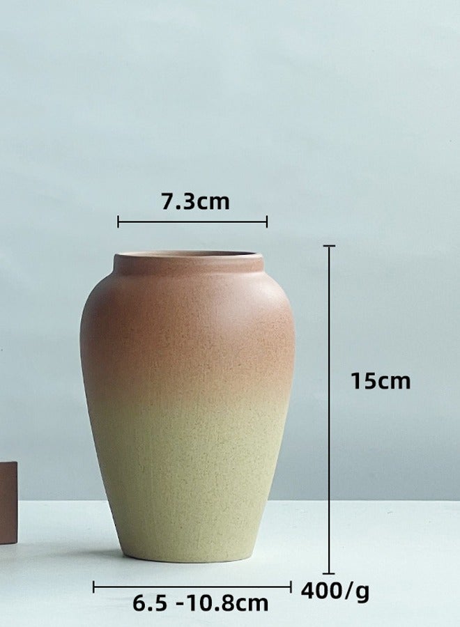 زي سي إم - هابي 3 قطع من زخارف المزهرية الخزفية الحديثة - مجموعة مزهرية جافة فريدة من نوعها لسطح المكتب وديكور المنزل - Image 4