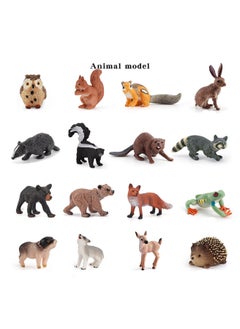16 Mini Animal Model Set, Biological Statue Micro Animal Toy Cake Decoration Animal Theme Party Display, Gift For Kids