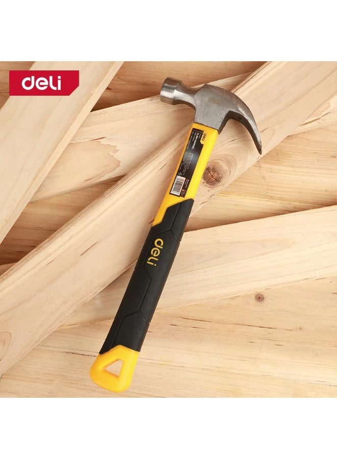 Deli 8 oz Claw Hammer - Carbon Steel Head with Fiberglass Handle - Lightweight Yet Durable for Professional & DIY Use - Image 2