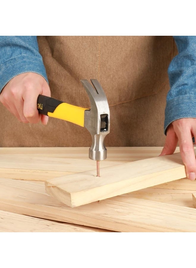 Deli 8 oz Claw Hammer - Carbon Steel Head with Fiberglass Handle - Lightweight Yet Durable for Professional & DIY Use - Image 4