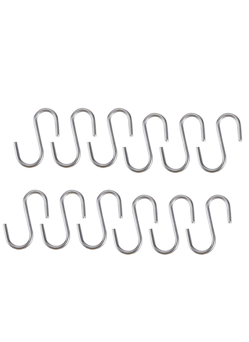 Improvhome Improvhome Heavy Duty Stainless Steel S Shaped Hooks Kitchen Spoon Pan Pot Utensils Hangers Clasp Over The Door Closet Clothes Rack Tool 10 Pcs  - Image 1