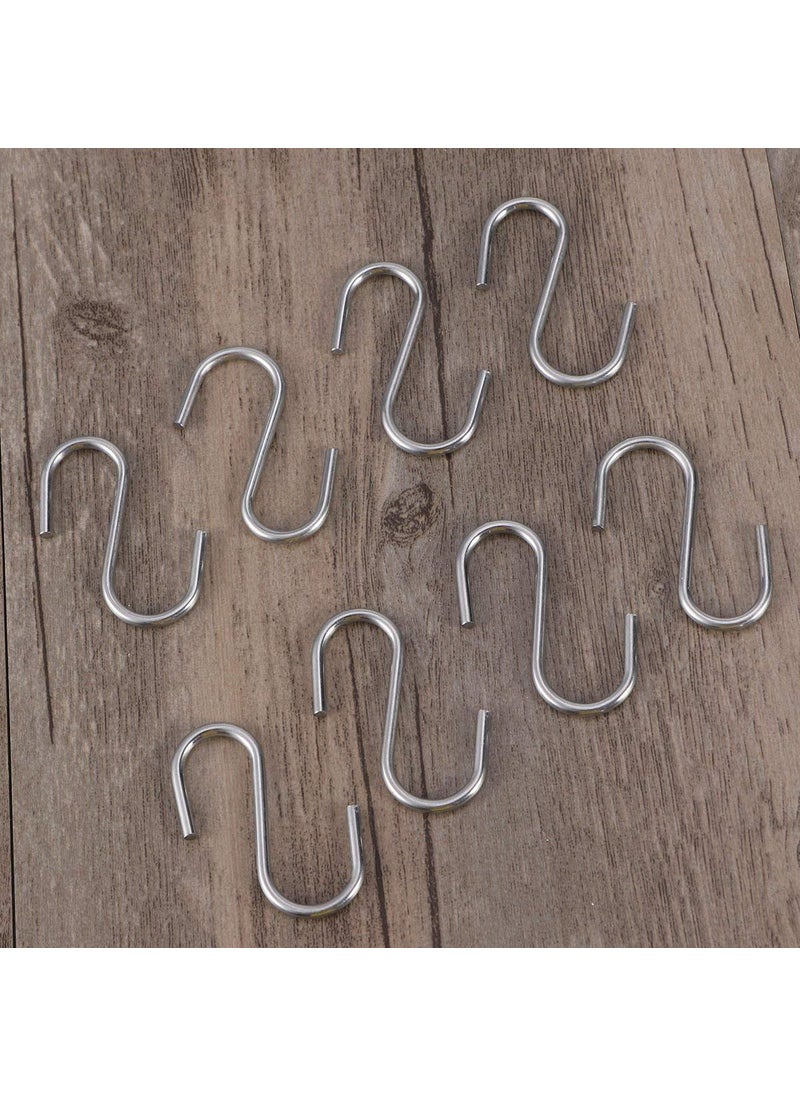 Improvhome Improvhome Heavy Duty Stainless Steel S Shaped Hooks Kitchen Spoon Pan Pot Utensils Hangers Clasp Over The Door Closet Clothes Rack Tool 10 Pcs  - Image 2