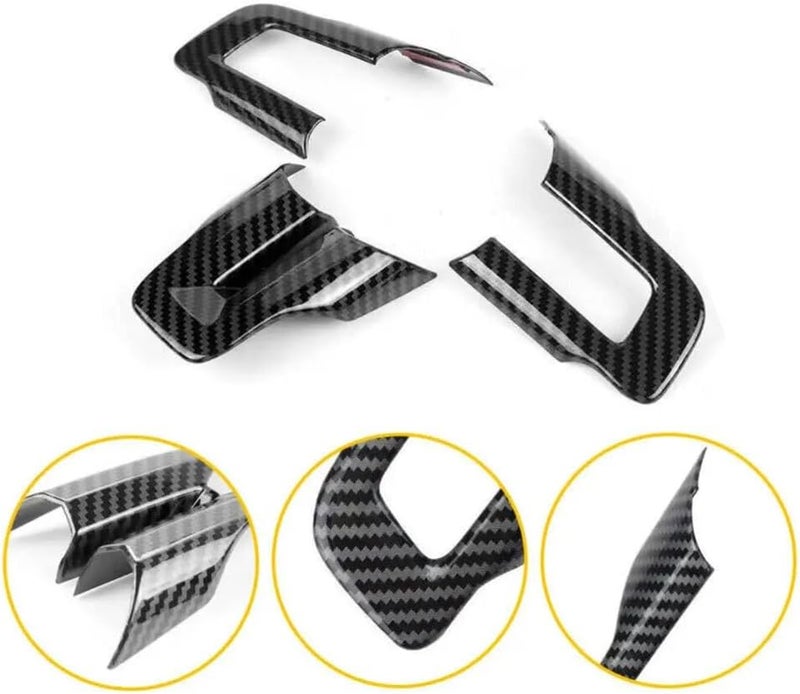 DEMULAX Carbon Fiber Steering Wheel Trim for Ford Mustang - Image 3