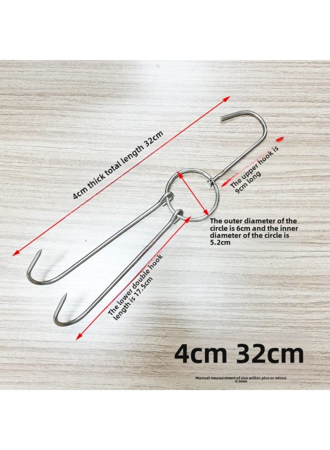 Factory Direct Kitchen Commercial Hook And Loop Roast Hook Rack Roast Chicken Roast Meat Hook Roast Duck Roast Duck Roast Goose Stainless Steel Fork-Color:10 Pieces For Hanging Ducks 4cm 32cm  - Image 1