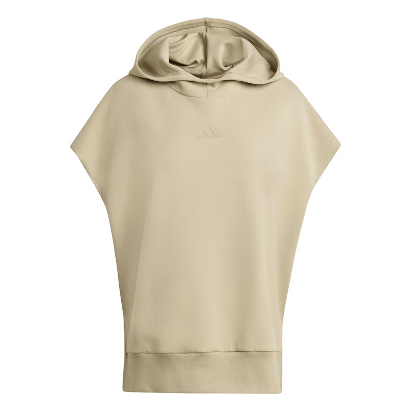 Adidas Soft Lux Loose Sleeveless Hoodie - Wonder Carbon - Image 1