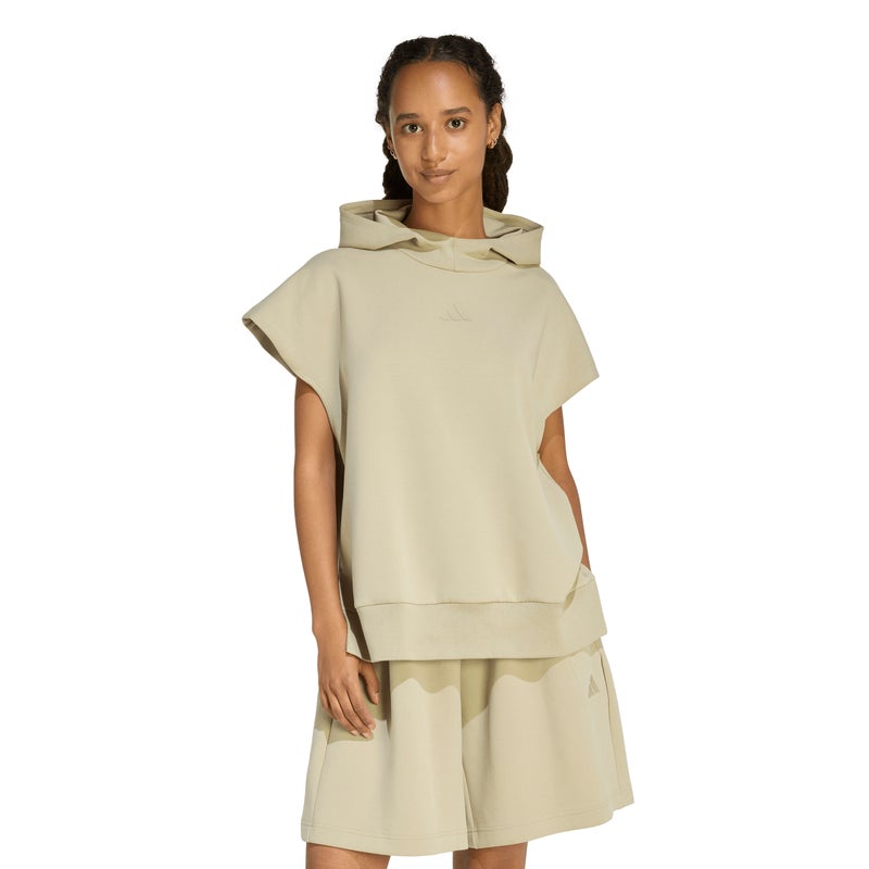 Adidas Soft Lux Loose Sleeveless Hoodie - Wonder Carbon - Image 3