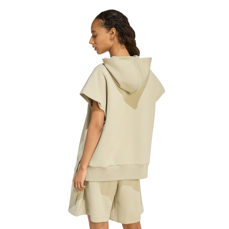 Adidas Soft Lux Loose Sleeveless Hoodie - Wonder Carbon - Image 2