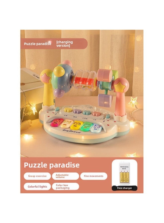Toys For Infants And Young Children 0-1-year-old Educational Early Education For Children Over 6 Months Old 7 Babies 6 Children Gifts 3 Boys And Girls-Color:Puzzle Paradise 【rechargeable Version】 - Image 1