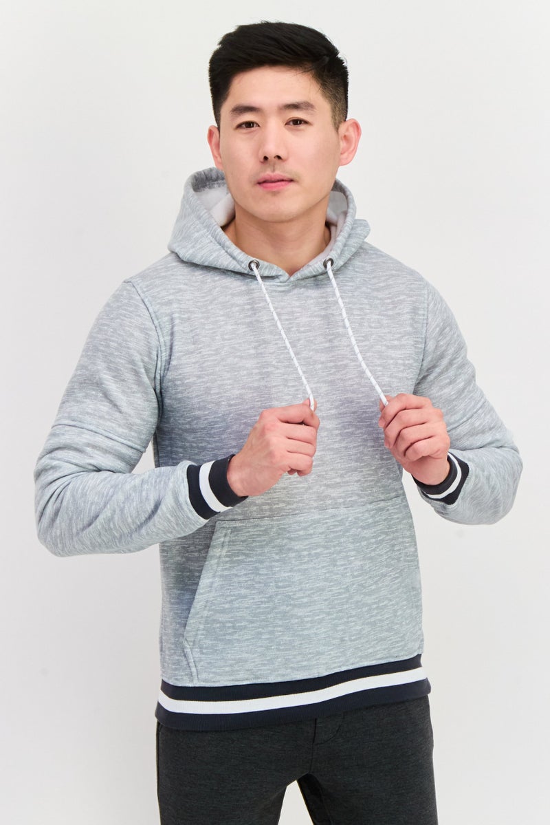 Company Eighty One سويت شيرت بقلنسوة بأكمام طويلة للرجال، رمادي فاتح - Image 1