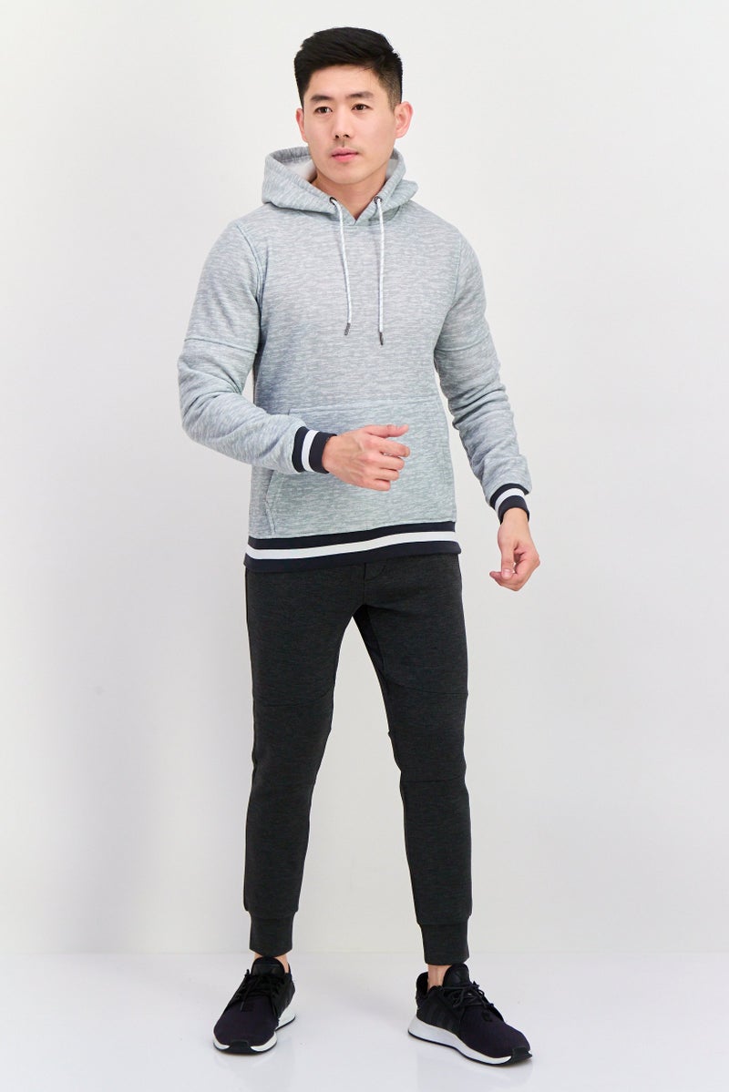 Company Eighty One سويت شيرت بقلنسوة بأكمام طويلة للرجال، رمادي فاتح - Image 3