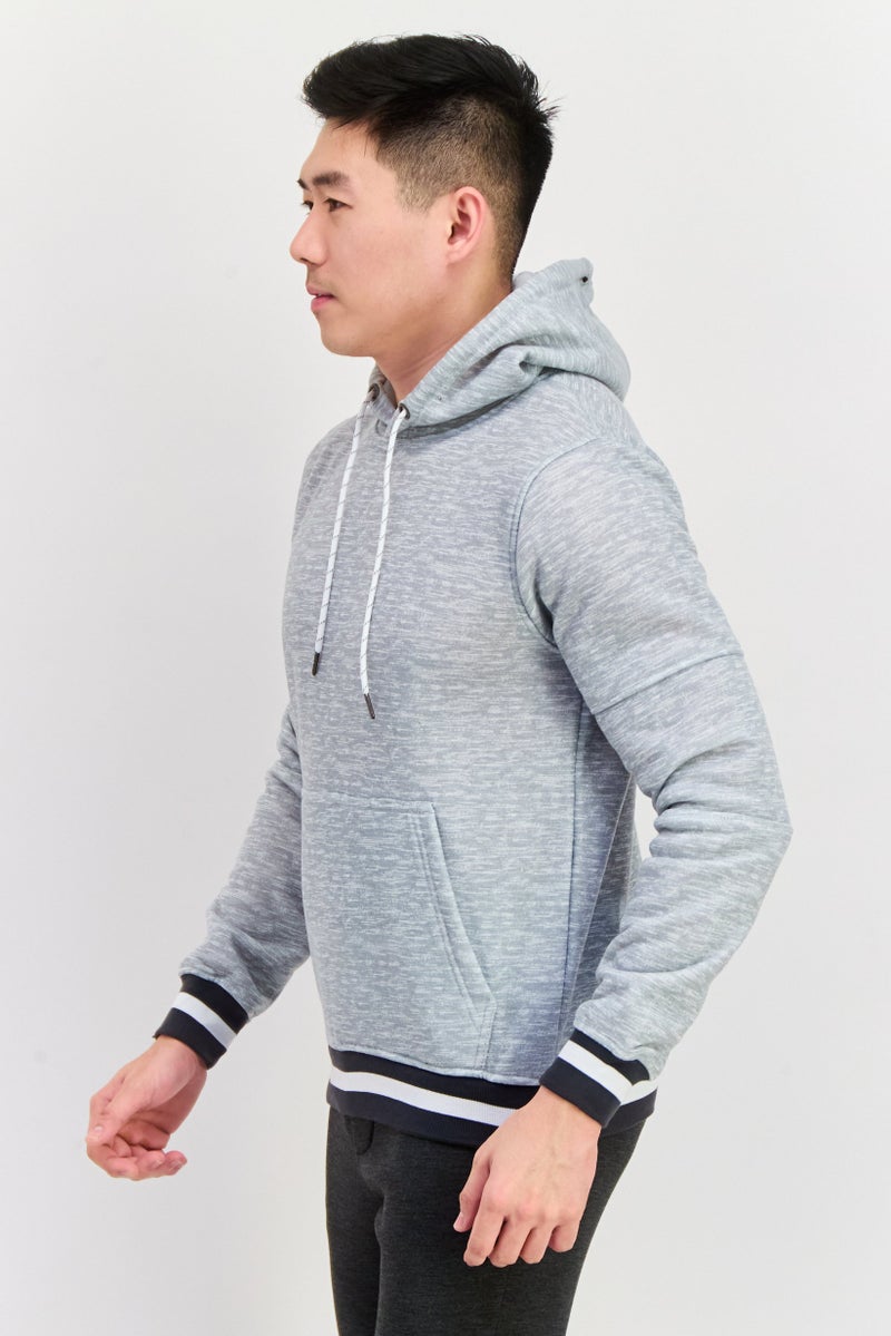 Company Eighty One سويت شيرت بقلنسوة بأكمام طويلة للرجال، رمادي فاتح - Image 2