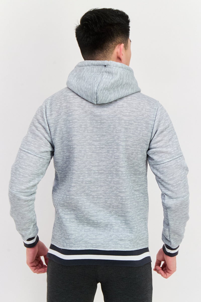 Company Eighty One سويت شيرت بقلنسوة بأكمام طويلة للرجال، رمادي فاتح - Image 4