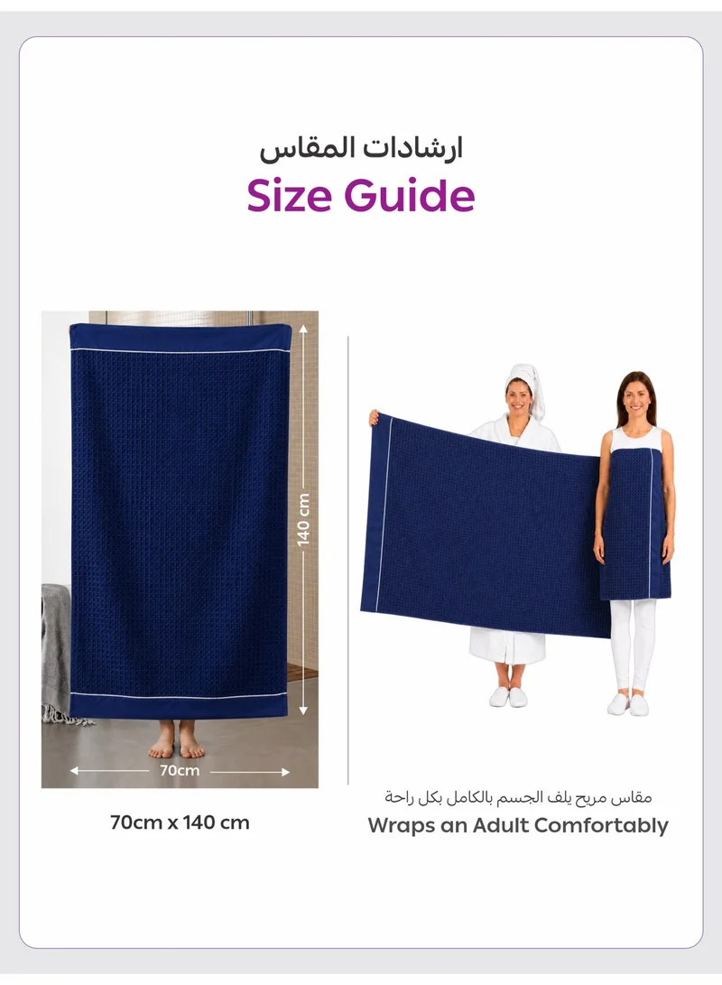 Donetella BATH TOWEL - 1Pcs (70x140cm) Bath Towel (1 Piece, 70x140 cm) – Microfiber 310 GSM Waffle Weave Ultra Soft Highly Absorbent Quick Dry Bathroom Towel for Home, Gym, Spa & Travel  | Best Price UAE