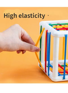 Generic Montessori Toys for 1 Year Old, Cube Bin & 6 Sensory Shape Blocks, Baby Toys 12-18 Months, Developmental Gifts for Toddler Age 1 2 3  - Image 5