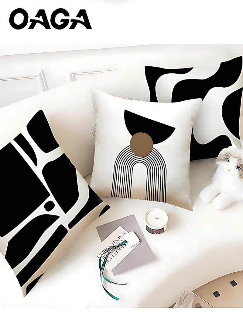 أوجا أغطية وسائد OAGA مجموعة من 4، أغطية وسائد للأريكة، غطاء وسادة زخرفي حديث مجرد 45 سم × 45 سم، لغرفة المعيشة أو الأريكة أو السرير مقاس 18×18 بوصة (بتصميم مزدوج الوجه) - Image 2