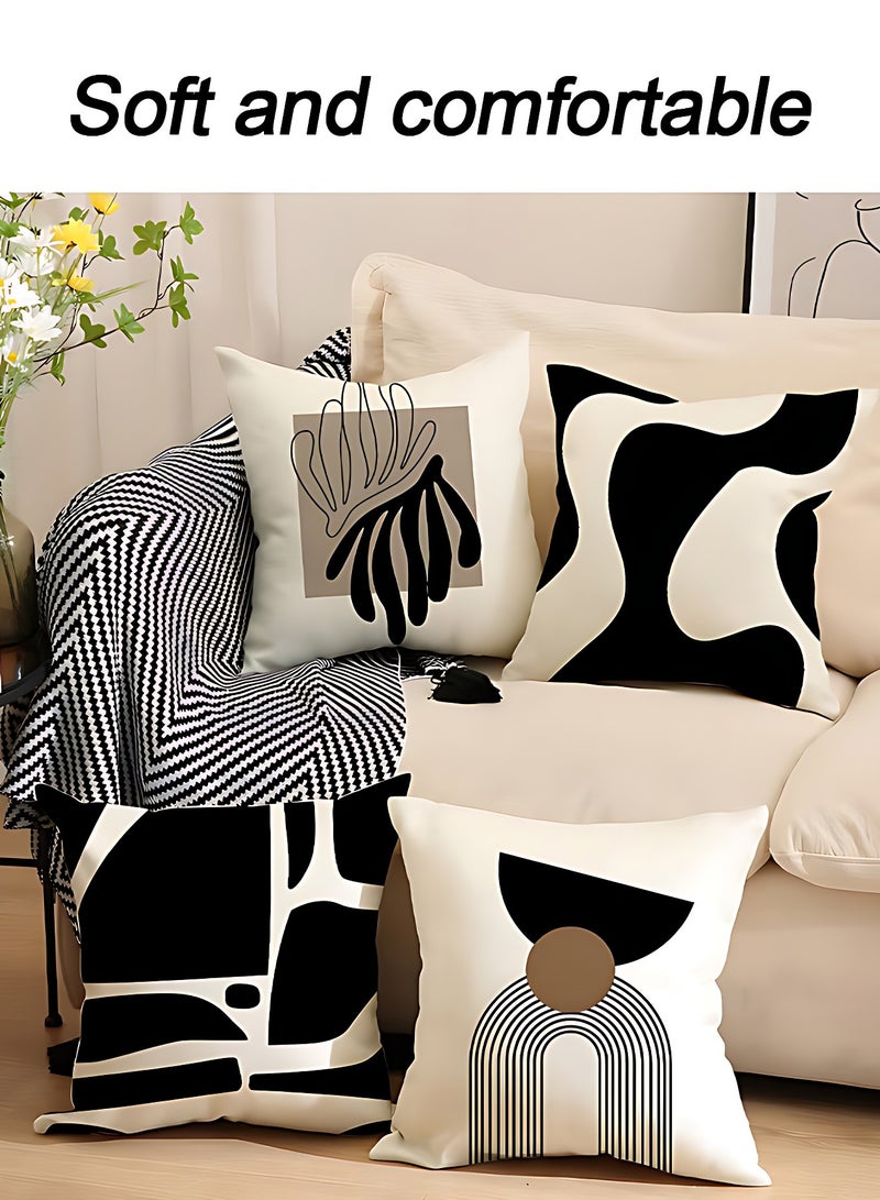 أوجا أغطية وسائد OAGA مجموعة من 4، أغطية وسائد للأريكة، غطاء وسادة زخرفي حديث مجرد 45 سم × 45 سم، لغرفة المعيشة أو الأريكة أو السرير مقاس 18×18 بوصة (بتصميم مزدوج الوجه) - Image 3