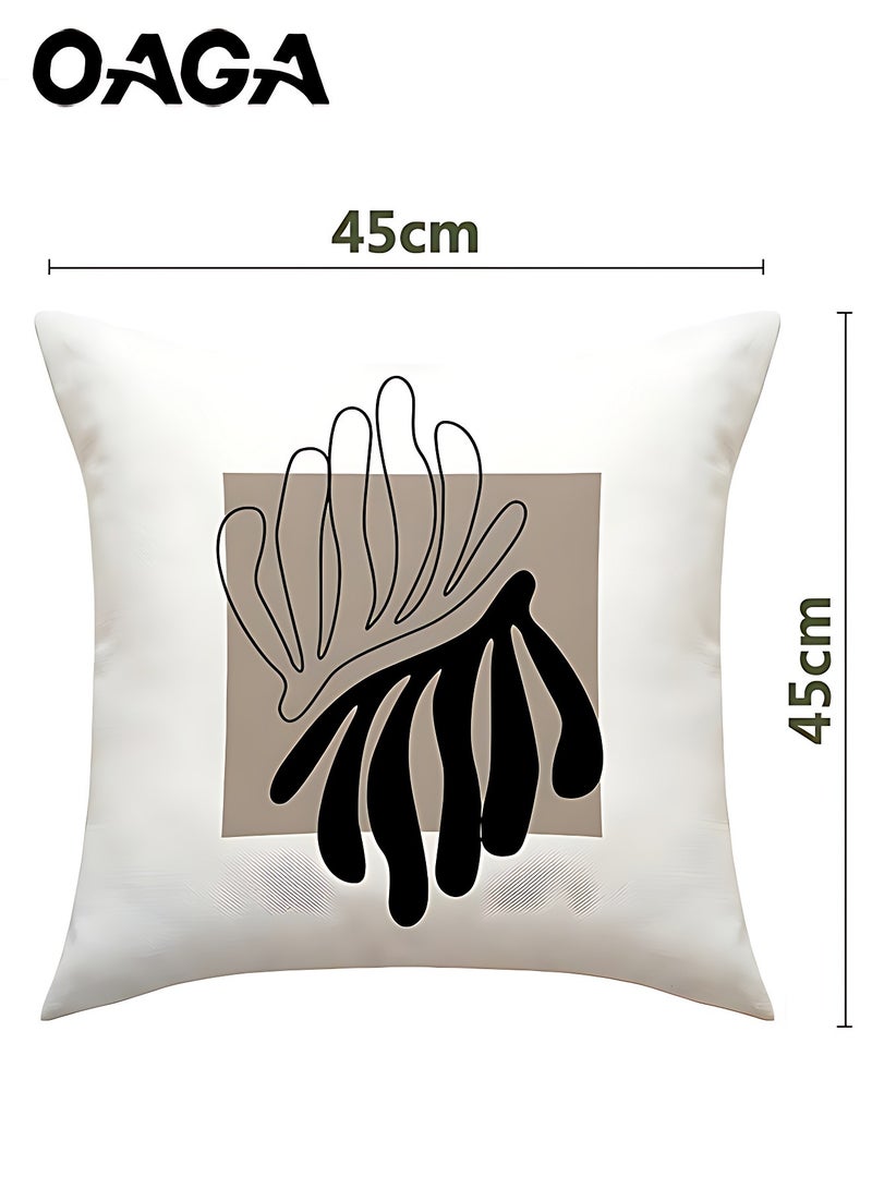 أوجا أغطية وسائد OAGA مجموعة من 4، أغطية وسائد للأريكة، غطاء وسادة زخرفي حديث مجرد 45 سم × 45 سم، لغرفة المعيشة أو الأريكة أو السرير مقاس 18×18 بوصة (بتصميم مزدوج الوجه) - Image 4