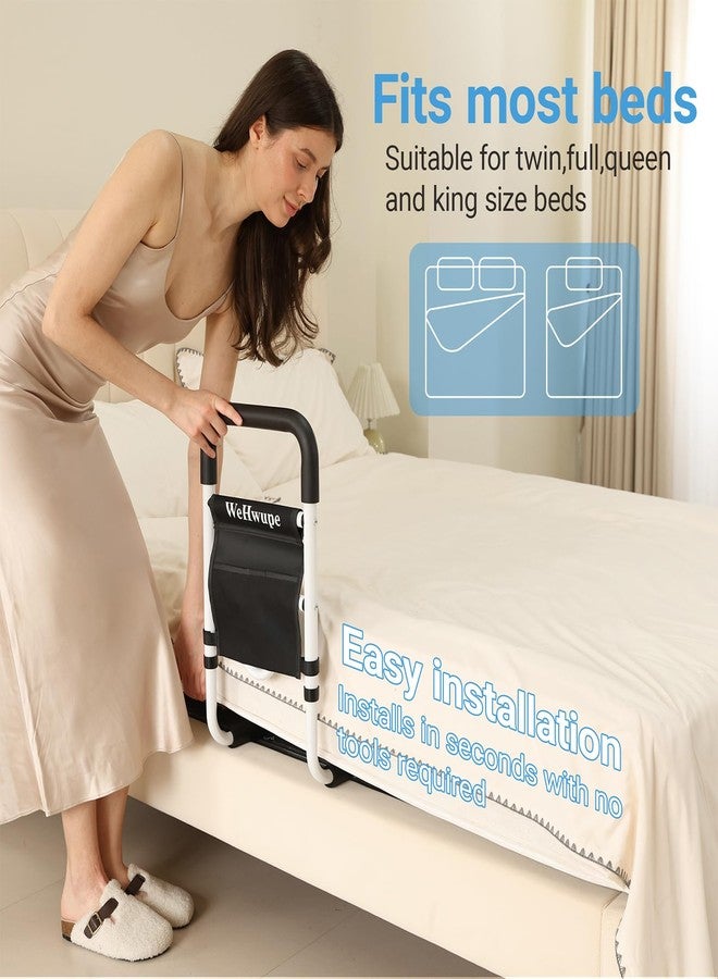 WeHwupe Bed Rails for Elderly Adults Safety, Bed Assist Rail for Seniors -2026 Upgrade - ASTM Compliant, Bedside Fall Prevent Grab Bar with Storage Pocket- Fits King Queen Full Twin Bed - Image 5