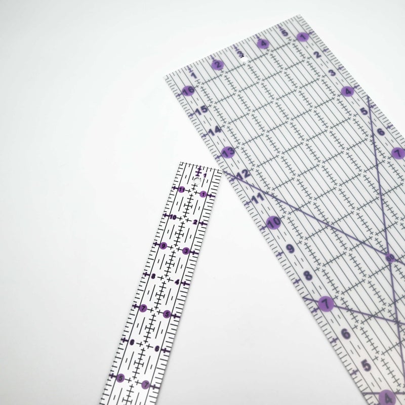 Tsxioua Quilting Rulers,Sewing Rulers,4 Piece Quilting Square Templates Purple(1"X11",1.5"X12",3"X16",6"X17") - Image 3