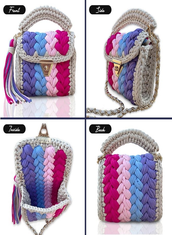 CHQEL Evening Clutch Bag for Women, Handmade Crochet Wedding Party Purse, Small Flap Formal Crossbody Handbag Evening Clutch (Pretty), Pretty - Image 4