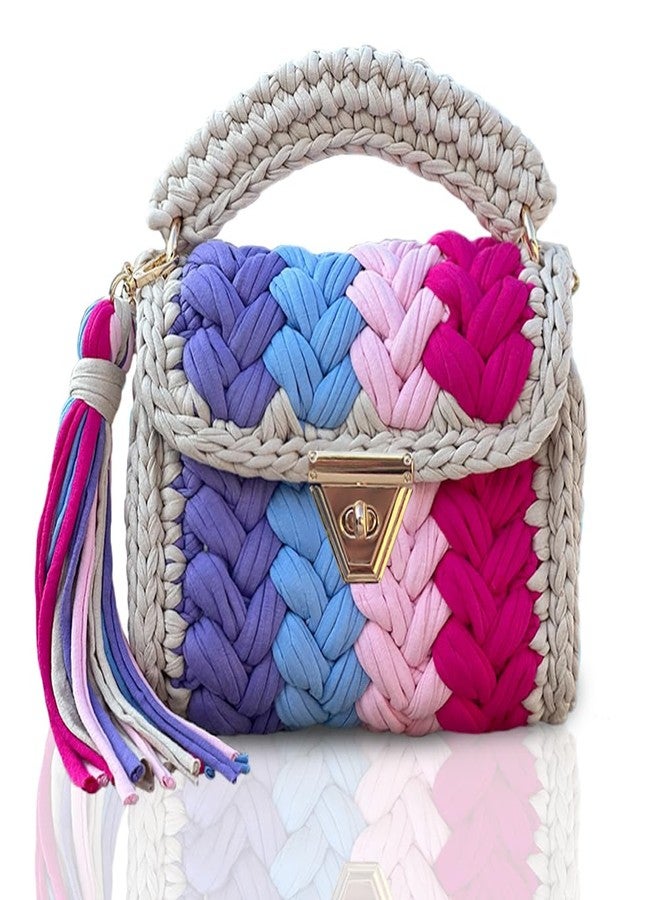 CHQEL Evening Clutch Bag for Women, Handmade Crochet Wedding Party Purse, Small Flap Formal Crossbody Handbag Evening Clutch (Pretty), Pretty - Image 1