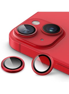 ماركة غير محددة متوافق مع واقي عدسة الكاميرا iPhone 15/15 Plus، [وضع التصوير الليلي] غطاء واقي شاشة الكاميرا من الزجاج المعدني عالي الدقة (أحمر)  - Image 1