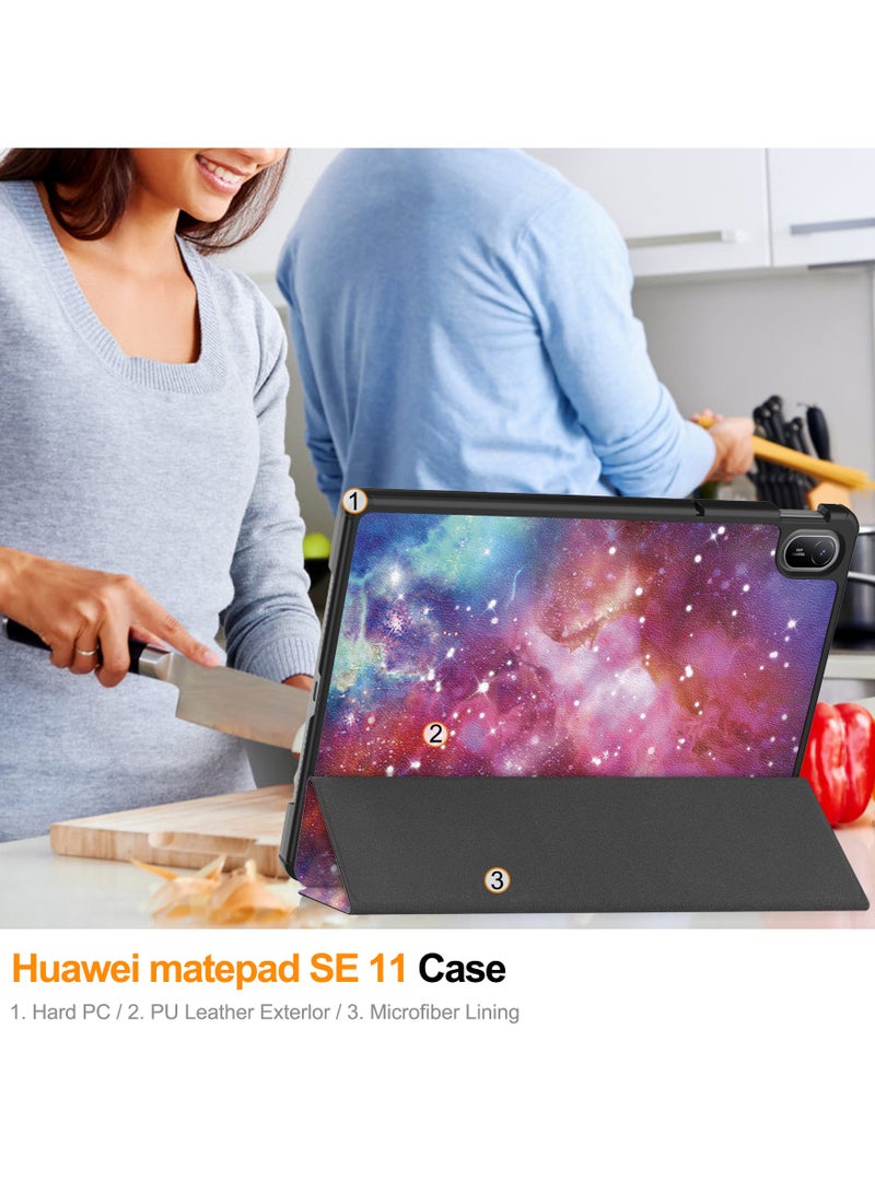general Case Compatible with Huawei MatePad SE 11 inch 2024 Tri-Fold Smart Tablet Case,Hard PC Back Shell Slim Multi- Viewing Angles Stand Folio Cover - Image 2