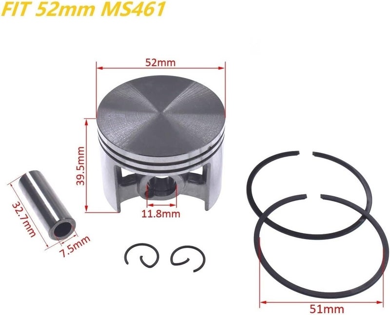 Yurefax 52mm Chainsaw Piston Kit - Image 2