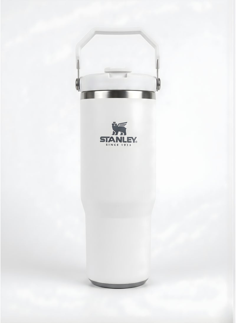 Stanley IceFlow 2.0 Fast Flow 30 oz Insulated Stainless Steel Tumbler with Handle – Leakproof BPA-Free Water Bottle with Twist-On Angled Spout Lid, Chalk White - Image 1