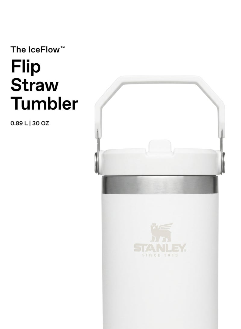 Stanley IceFlow 2.0 Fast Flow 30 oz Insulated Stainless Steel Tumbler with Handle – Leakproof BPA-Free Water Bottle with Twist-On Angled Spout Lid, Chalk White - Image 4