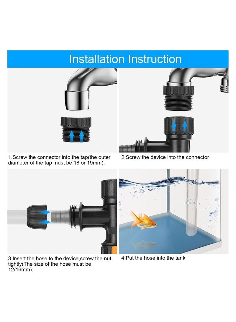 KASTWAVE Fish Tank Water Changer with 2 Faucet Adapters for Aquarium Quick Water Change - Image 5