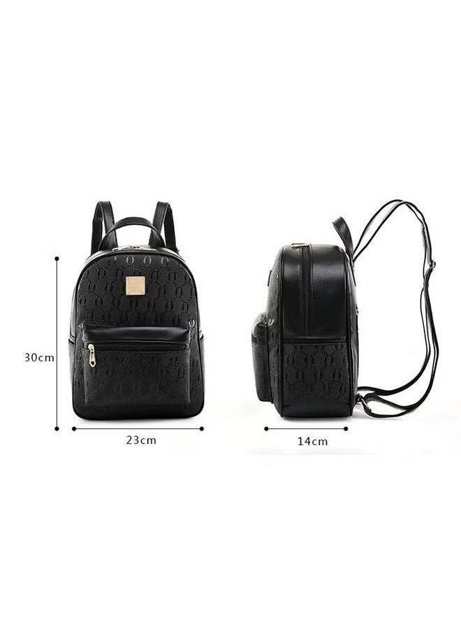 VERTEX&KAIBIN Women's Leisure Backpack, Fashion Backpack 2-piece Set, Adjustable Shoulder Strap Design, Store Phone/tablet/power Bank/tissue, Suitable for Commuting/traveling/outdoor Activities (Black) - Image 3