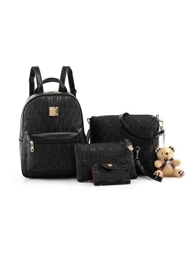 VERTEX&KAIBIN Women's Leisure Backpack, Fashion Backpack 2-piece Set, Adjustable Shoulder Strap Design, Store Phone/tablet/power Bank/tissue, Suitable for Commuting/traveling/outdoor Activities (Black) - Image 5