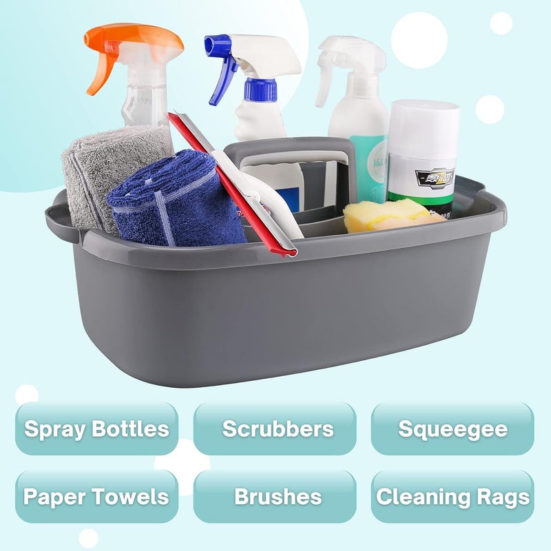 Brikipth Kitchen Cleaning Supplies, Shower Caddy Basket Portable Shower Tote Plastic Dorm College Shower Organizer Bucket with Handles Storage Shower Caddy Organizer for Bathroom and Kitchen - Image 3
