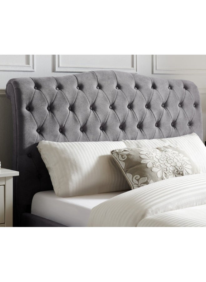 Harbor Haven Tufted Upholstered Twin Size ( 120 X 190 ) Grey Color Bed