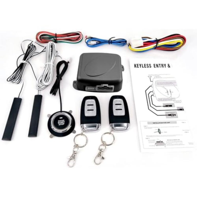 9Pcs Car SUV Switch Keyless Entry Engine Start Alarm System Push on Remote Starter Stop Auto -theft System - Image 1