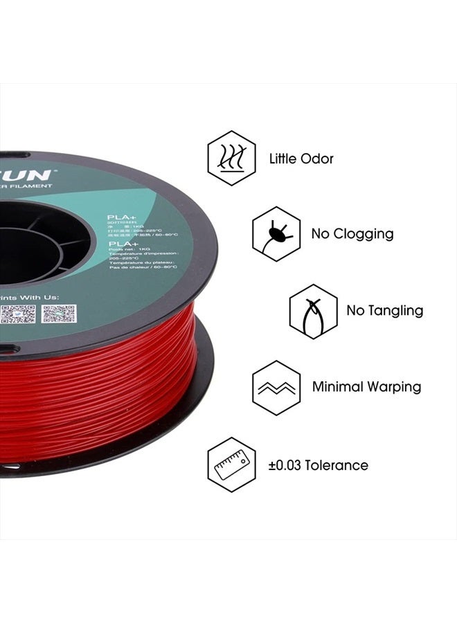 eSUN PLA PRO (PLA+) 3D Printer Filament, Dimensional Accuracy +/- 0.03 mm, 1kg, Plastic Spool, 1.75mm, Fire Engine Red, (Pantone 199C)  - Image 4