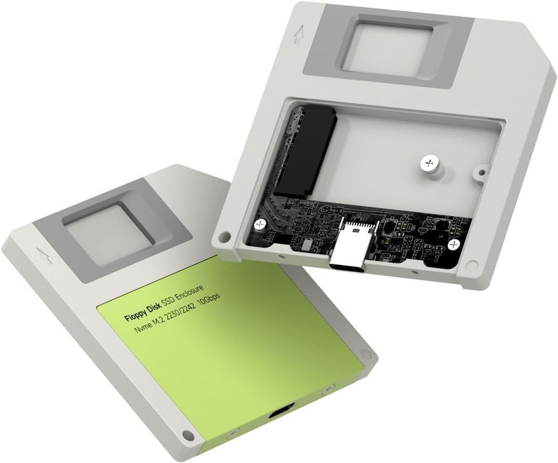Hagibis SSD Enclosure, Floppy Disk Style USB 3.2 Gen2 10Gbps to NVMe PCI-E M.2 2230/2242 SSD Case, M.2 External Hard Drive Enclosure for MacBook Laptop iPad Android iPhone 17 Pro Max (Green) - Image 1