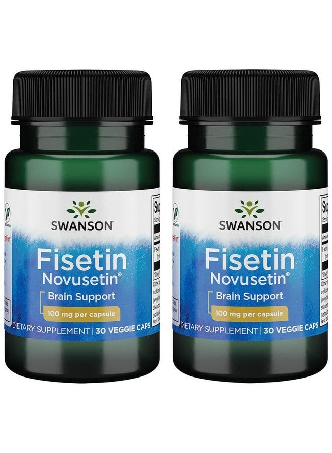 Swanson Fisetin Molecularly Similar to Apigenin, Luteolin, and Quercetin 100 Milligrams 30 Veg Capsules (2 Pack)