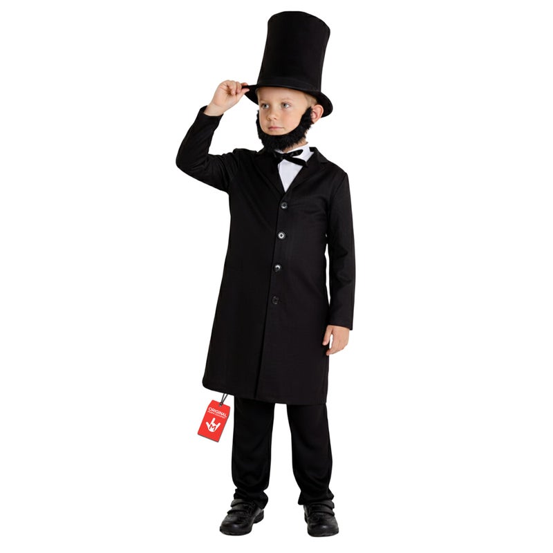 Morph Costumes Abraham Lincoln Costume For Kids - Presidents Day Halloween Outfit For Boys, Historical Dress Up, Medium - Image 1