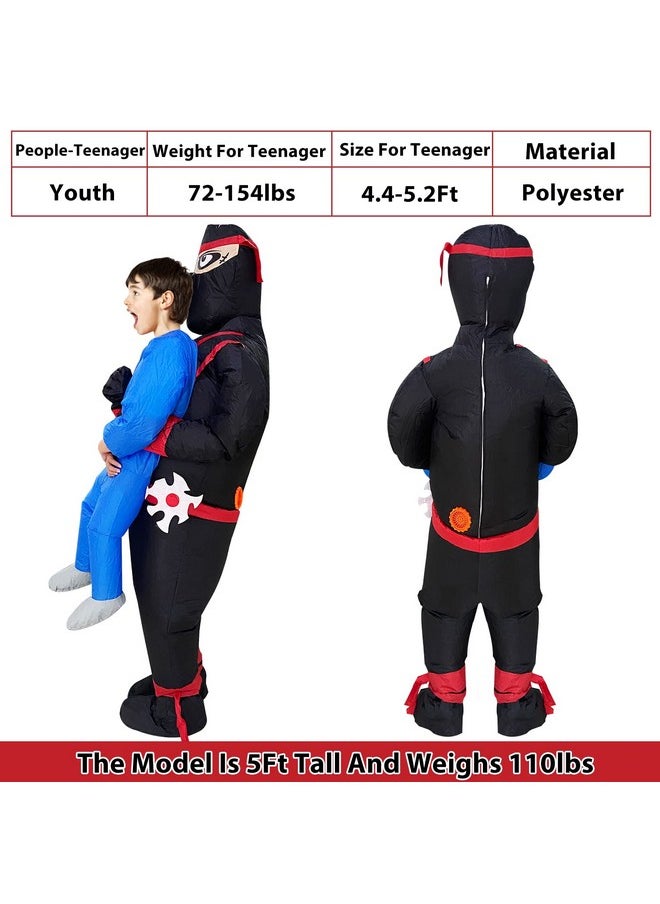 Camlinbo Halloween Inflatable Costume For Kids Boys Ninja Holding Person Scary Halloween Costume Blow Up Party Cosplay  - Image 3
